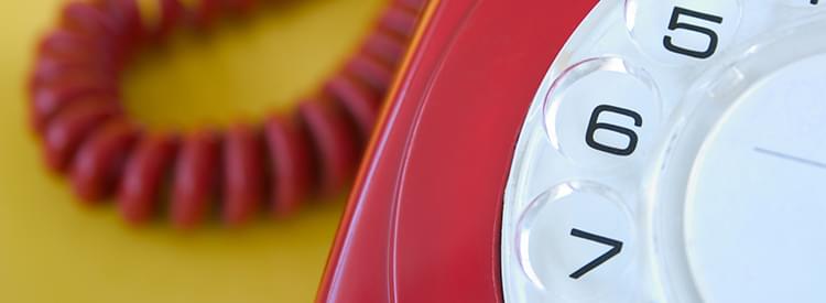 Close shot of red telephone